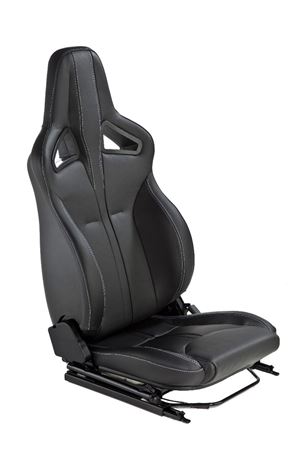 Elite Sports Seat Pair Heated Black Leather White Stitch - EXT340BL - Exmoor